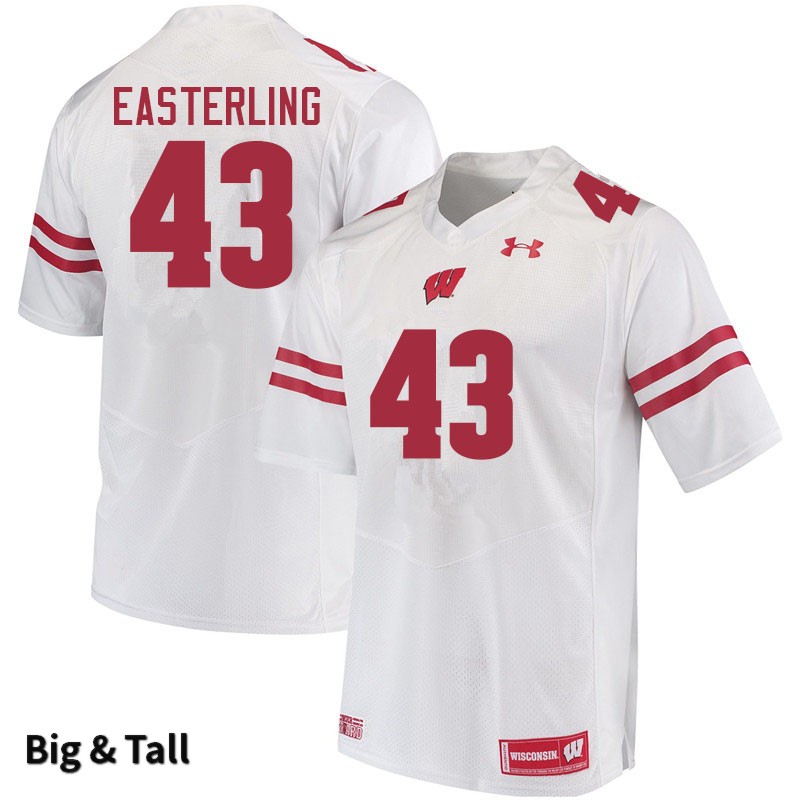 Wisconsin Badgers Men's #43 Quan Easterling NCAA Under Armour Authentic White Big & Tall College Stitched Football Jersey MY40N75KK